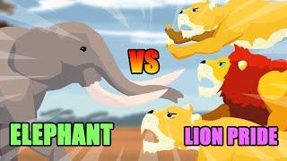 Elephant vs Lion Pride  Elephant vs Wild Animals Level Challenge S1  Animal Animation [upl. by Garson74]