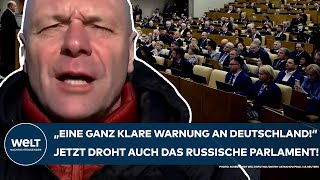 PUTINS KRIEG quotEine ganz klare Warnung an Deutschlandquot Jetzt droht auch das russische Parlament [upl. by Auot]