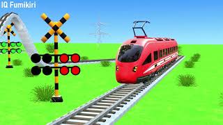 Fumikiri train Turning in the forest  Railway Crossing Train Crossing  IQ Fumikiri 3D [upl. by Mokas]