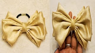 Very Easy 🎀 How to make a Bandana Hair Bow  Hair Band with Febric Bow  Bandana hairstyle ♥️ [upl. by Noside893]