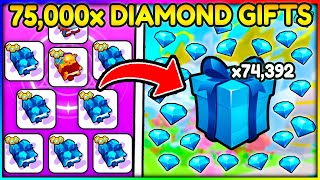 Opening 75000x Diamond Gift Bags for UNLIMITED DIAMONDS in Pet Simulator 99 [upl. by Beatrisa763]