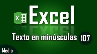 Como convertir texto a minúsculas en Excel  Capítulo 107 [upl. by Inavihs]