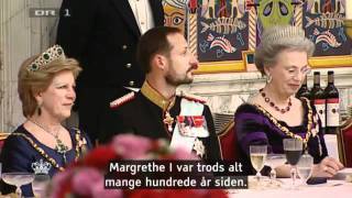 2 Gala Banquet at Christiansborg  HMThe Queens 40th Jubilee as Reign 2012 [upl. by Camp]