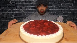 ASMR STRAWBERRY CHEESECAKE MUKBANG [upl. by Atterbury]