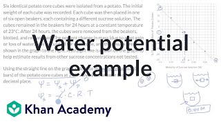 Water potential example  Cell structure and function  AP Biology  Khan Academy [upl. by Ochs51]