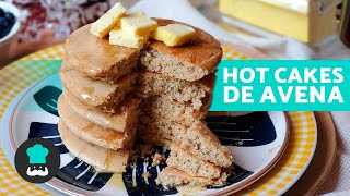 PANQUEQUES de AVENA Esponjosos y Saludables 🥞  Receta de Hot Cakes de Avena [upl. by Yentirb]