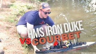 Courbet VS HMS IronDuke  RC WARSHIP COMBAT [upl. by Wil]