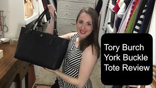 Tory Burch York Buckle Work Tote Review [upl. by Enneite]