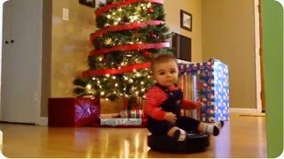 Baby Rocks Around Christmas Tree on Roomba [upl. by Luane]