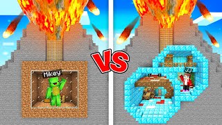 Mikey POOR vs JJ RICH House Inside Volcano Survival Battle in Minecraft Maizen [upl. by Lorianne]