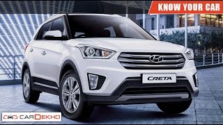 Know Your Hyundai Creta  Review of Features  CarDekhocom [upl. by Anat518]