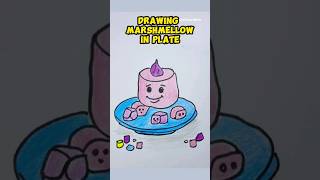 Drawing Marshmellow in plate  how to draw marshmellow shorts [upl. by Chappy671]