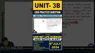 CSIR Practice Question  Unit 3 Fundamental Processes  Topic B RNA synthesis and processing [upl. by Odnama]