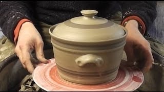 How to throw  make a Pottery Casserole amp lid on the wheel [upl. by Singhal]