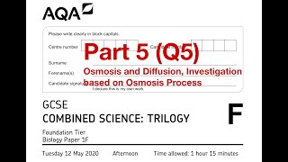 AQA GCSE Combined Science Foundation Biology Paper 1F June 2020 Part 5 Q5 [upl. by Kciremed]