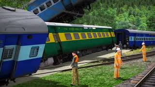 TRAINS CROSSING IN ACCIDENT SITE  INDIAN TRAIN SIMULATOR  OPEN RAIL [upl. by Cutter408]