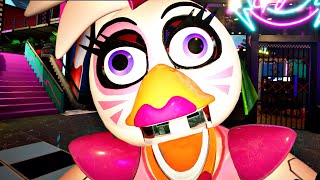 FIVE NIGHTS AT FREDDYS SECURITY BREACH GLAMROCK CHICA ME ATRAPA   iTownGamePlay  FNAF SB [upl. by Idnyc]