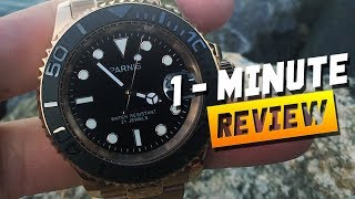 Parnis Yachtmaster Rose Gold 1Minute Review Rolex Yachtmaster Homage [upl. by Anitnas369]