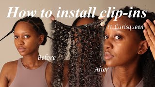 THE BEST 3C4A CURLY CLIP INS FOR NATURAL HAIR ft CurlsQueen  HOW TO INSTALL  FLIP OVER METHOD [upl. by Yerdua]