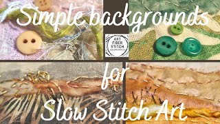 Easy Fabric Art Tutorial in making 4 simple backgrounds of layered fabric scraps for slow stitching [upl. by Gizela]