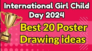 International Girl Child day Poster ideas 2024  Girl Child day Drawings  Save Girl child Posters [upl. by Eirallam]