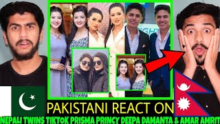 Pakistan Reaction On Nepali Tiktoker  Twin Nepali Tiktokers  Prisma Princy  Deepa Damanta [upl. by Helena]