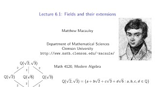 Visual Group Theory Lecture 61 Fields and their extensions [upl. by Otiragram]