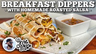 Breakfast Dippers with Homemade Roasted Salsa  Blackstone Griddles [upl. by Yemorej271]