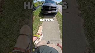 Trucks parked on the Sidewalk guidedog dogs dog labrador disability insta360 legallyblind [upl. by Hnao713]