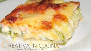 Lasagna di patate e zucchine con besciamella  ricetta di Creativa in cucina [upl. by Anyd]