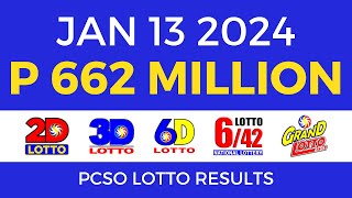 Lotto Result January 13 2024 9pm PCSO [upl. by Prudi]