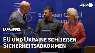 EU und Ukraine schließen Sicherheitsabkommen  AFP [upl. by Litch]