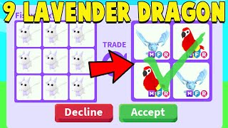 Trading 9 LAVENDER DRAGONS in Adopt Me [upl. by Bertold]