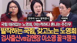 진짜 쎄다 국힘 전체로 덤벼도 눈도 깜박 안하는 노영희 변호사 김앤장변호사였던 이소영 의원에게 혼나는 검사출신 주진우 의원 어리둥절 정진석 비서실장 ㅋㅋ [upl. by Arleta]