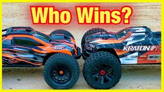 Traxxas XRT vs ARRMA KRATON 8s Who Wins [upl. by Nilkcaj]