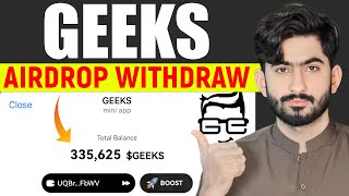 GEEKS Airdrop Withdrawal Process  GEEKS Listing  Geeks Withdrawal [upl. by Korman818]