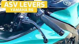 Yamaha R6 ASV C5 Clutch And Brake Lever Install  Road amp Track Test Review [upl. by Blynn]