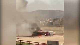 Firefighting Helicopter Crash in Italy two pilots miraculously survive [upl. by Yanarp]