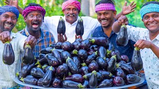 BIG BRINJAL  Fried Baingan Recipe  Brinjal Tawa Fry Recipe Cooking in Village  Eggplant Recipe [upl. by Jelle]