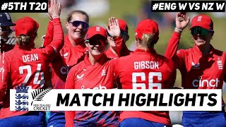 England Women vs New zealand Women 5th T20 match Highlights 2024  ENG W vs NZ W [upl. by Coster]