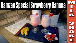 Strawberry Banana Milk Shake  Strawberry Banana Milk shake Recipe by Rasoi Ki duniya With SS [upl. by Ripp]