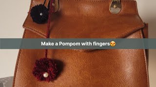 How to make a yarn pompom with hands😍👌diyviralvideo [upl. by Annahsad]