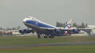 Boeing 747 Takes Off From Cambridge Airport CBG First 747 in 10 years CargoLogic Air GCLAA [upl. by Ahsenal852]