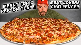 This 24Inch “Carnivore” Meat Lovers Pizza Challenge Is Meant for 2Person Teams [upl. by Randi]