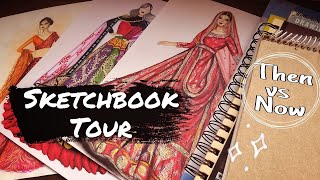 Sketchbook tour  Fashion Illustration Journey  Art Studio by Srabani [upl. by Skutchan]