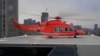 Ornge helicopter taking off from SMH Toronto [upl. by Aiuqes]