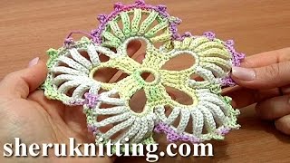 How to Do Crochet 5Petal Flower [upl. by Affer]