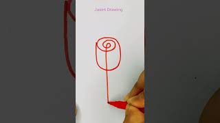 One line rose 🌹 bud drawing rosebudartflowerdrawingshortstrendingyoutubeshorts [upl. by Doggett]