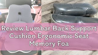 Review Lumbar Back Support Cushion Ergonomic Seat Memory Foam Pillow [upl. by Siraved988]