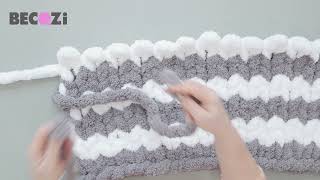 HAND KNIT A CHUNKY BLANKETJUMBO CHENILLE [upl. by Nelyag]